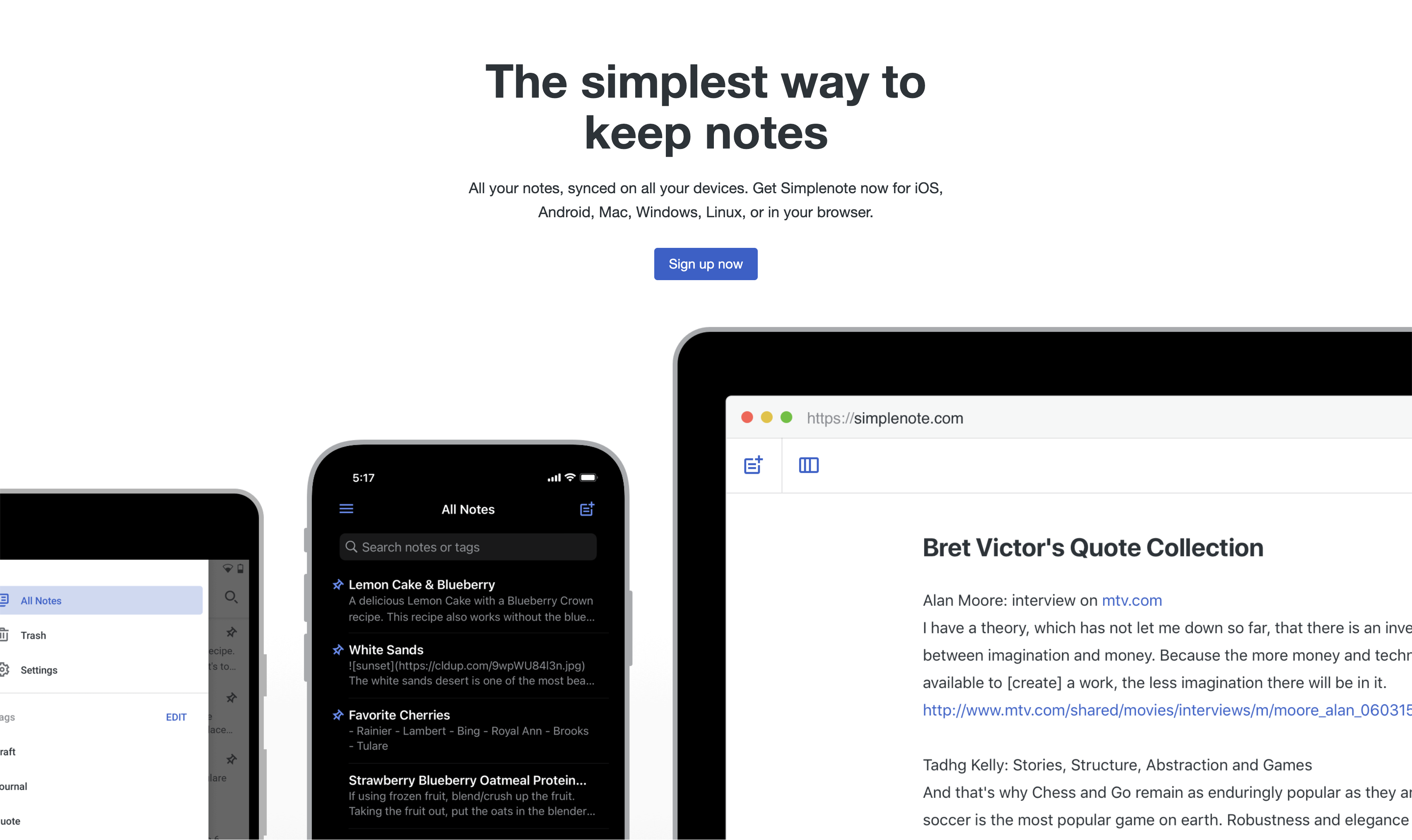 Simplenote. All your notes, synced on all your devices. Get Simplenote now for iOS, Android, Mac, Windows, Linux, or in your browser.